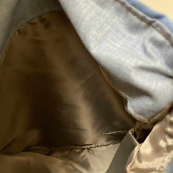 Southwest BoHo Blue Gray Saddle Blanket Lined Crossbody Handbag Small Tote - Picture 7 of 12